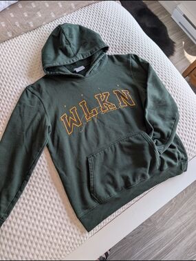 WLKN Forest Green Pullover Hoodie with Gold Script